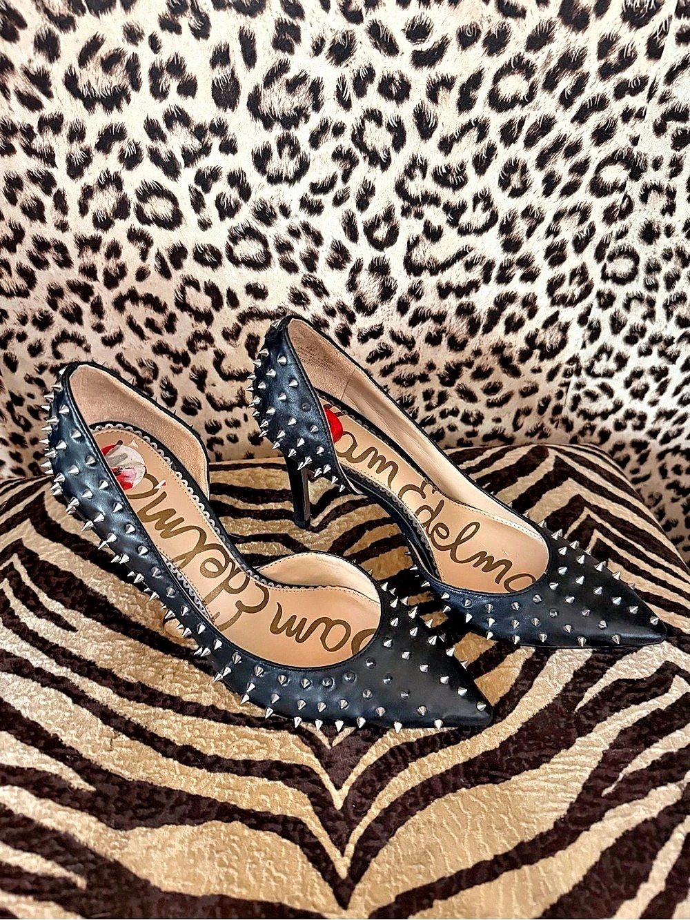 Sam Edelman Hadlee Pointed Toe Studded d'Orsay Pump Black